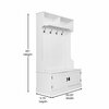 Flash Furniture Fraser 40 in. W Hall Tree, Double Door Storage Bench, Coat Rack, 4 Double Hooks, 2 Upper Storage, White NAN-FY-HY-HT04-WHT-GG